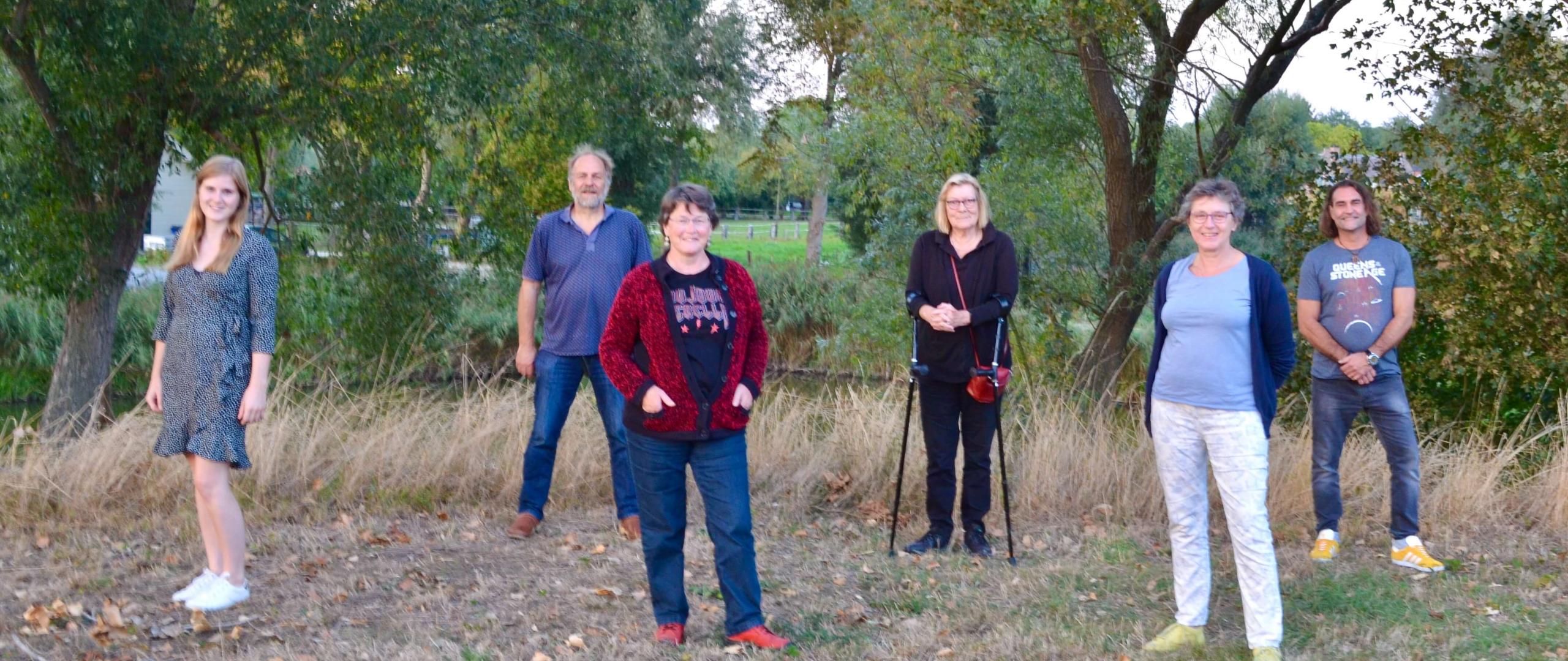 Groepsfoto van bestuur GroenLinks Dongemond (coronaproef)